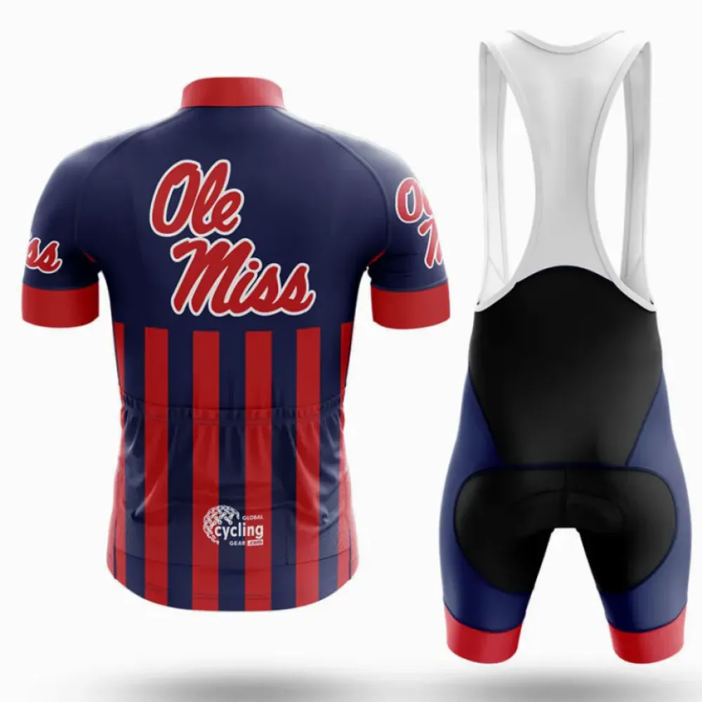 University of Mississippi Cycling Bibs Comfortable Navy/Red/White
