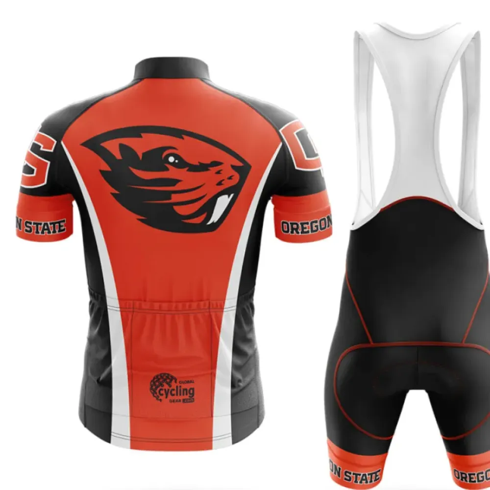 Oregon State University Long Sleeve Cycling Jersey Black/Red/White