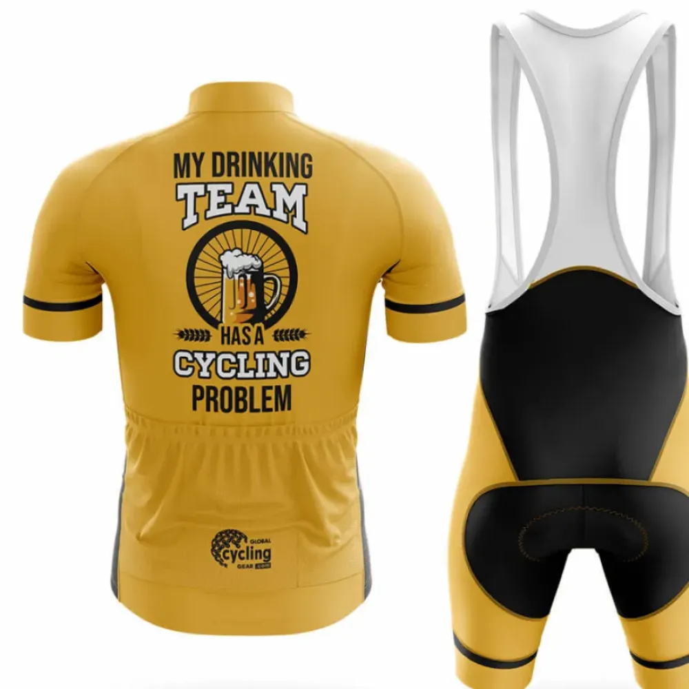 Cycling Jersey Drinking Team Yellow/Black/Gold
