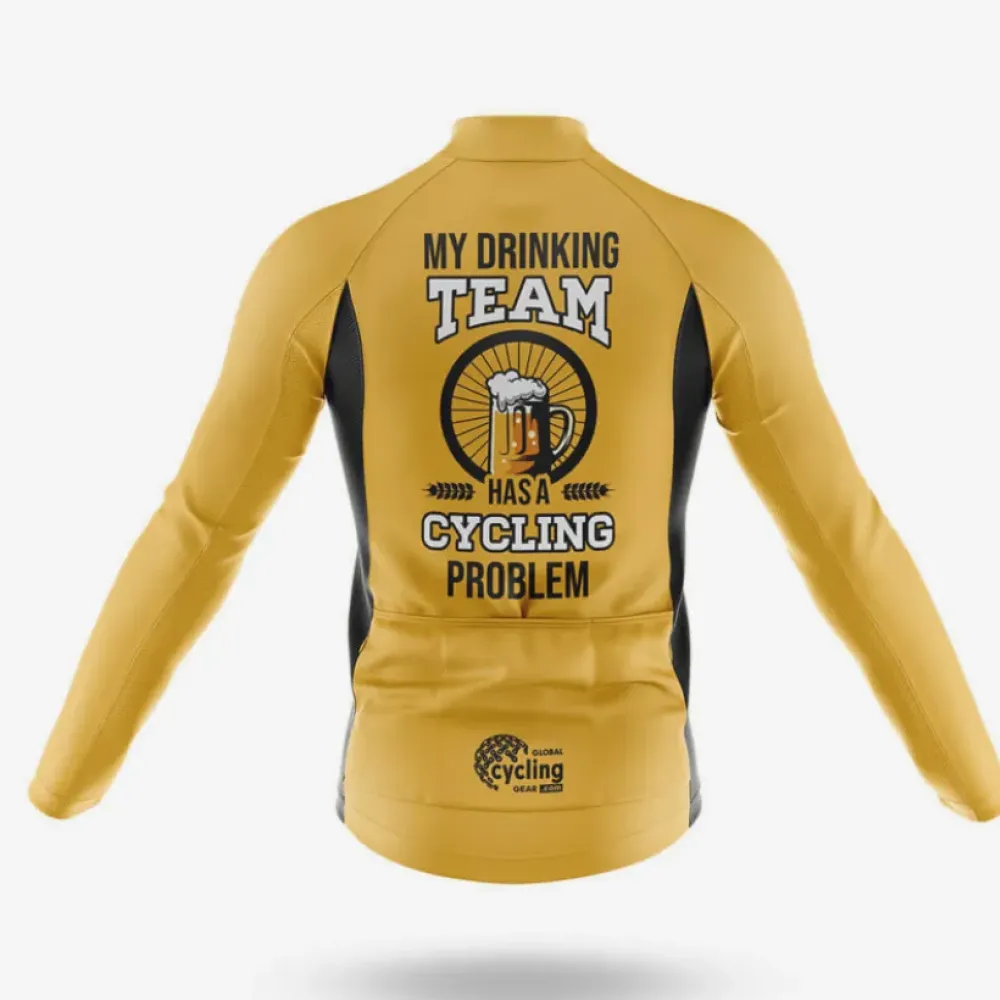 Cycling Jersey Drinking Team Yellow/Black/Gold