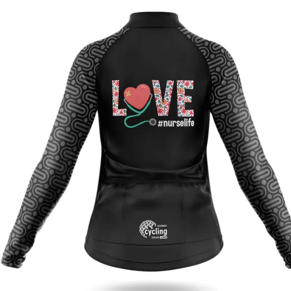 Nurse Life Women's Cycling Kit Love Black/Floral/Grey