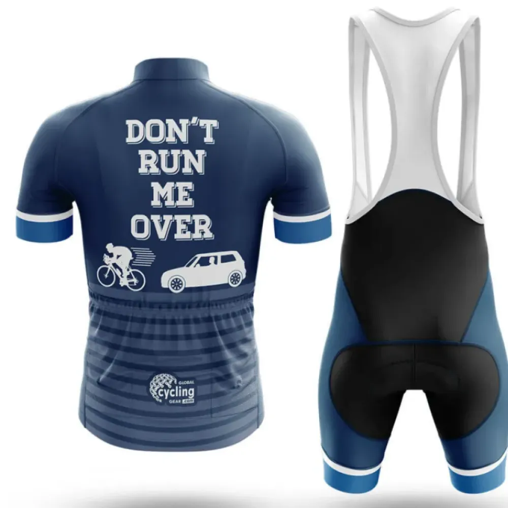 Don't Run Me Over V6 Long Sleeve Cycling Jersey Navy/White/Blue