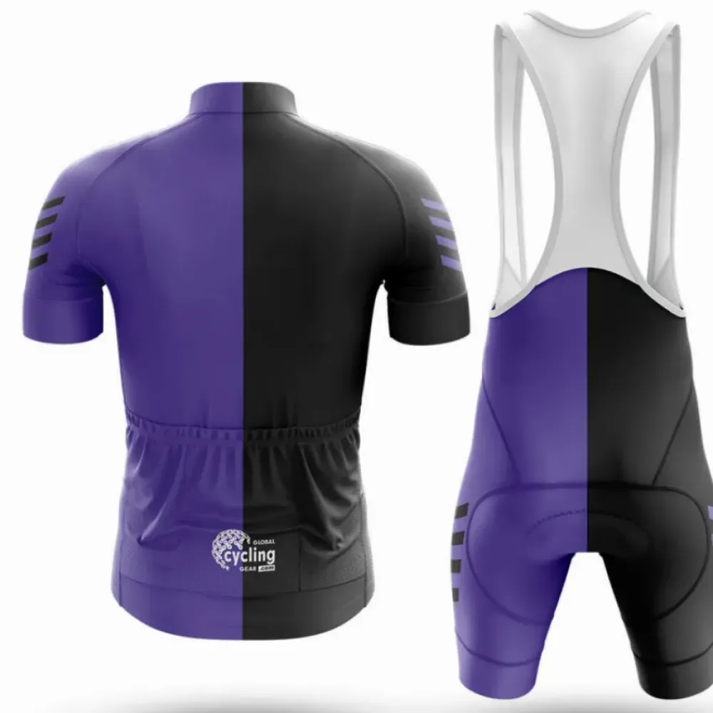 Cycling Jersey Long Sleeve Black/Violet/Purple