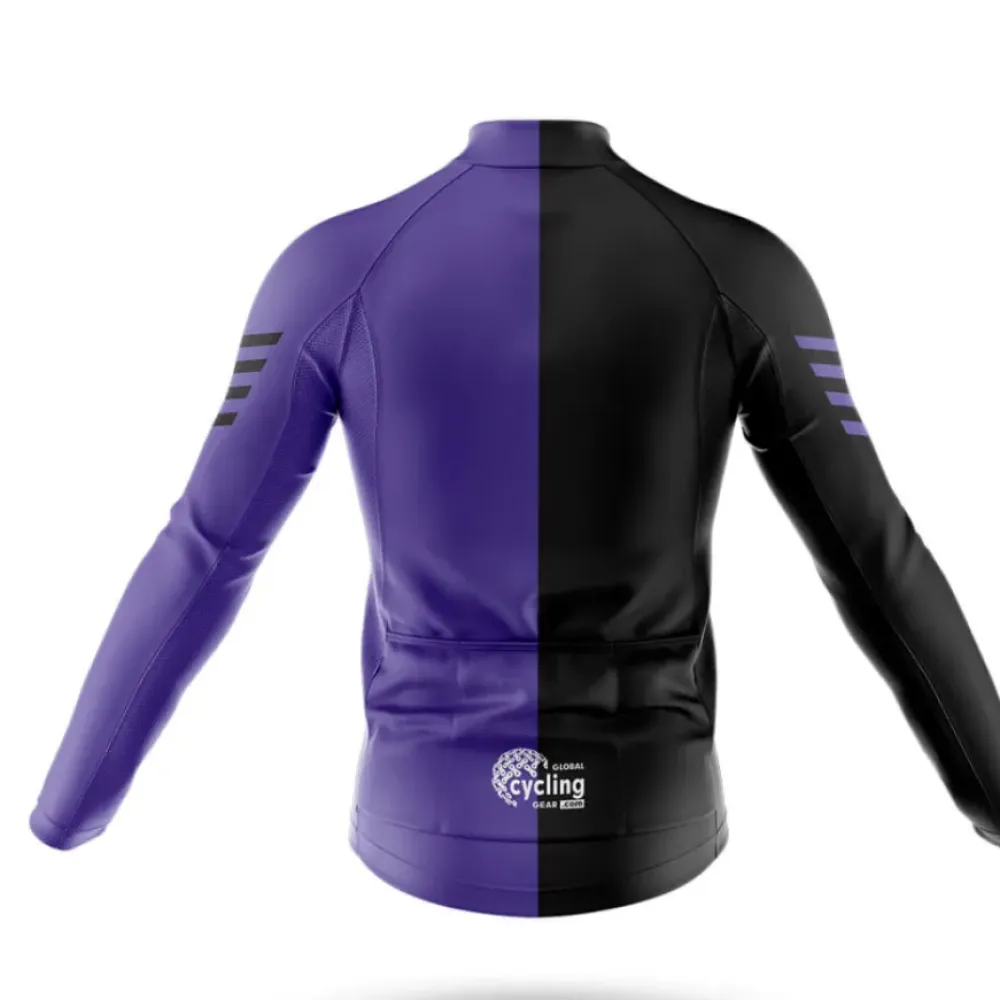 Cycling Jersey Long Sleeve Black/Violet/Purple