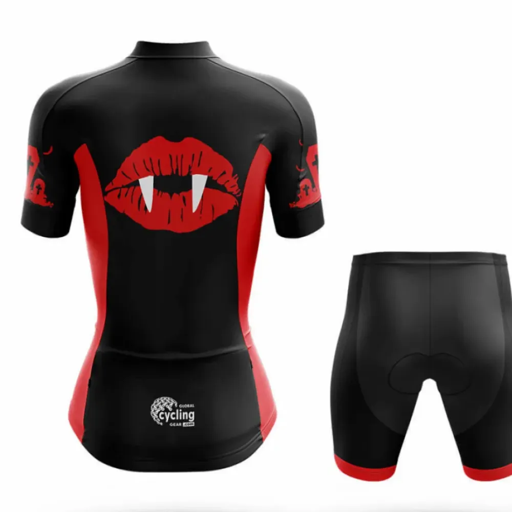 Vampire Lips Cycling Shorts Black/Red/Black