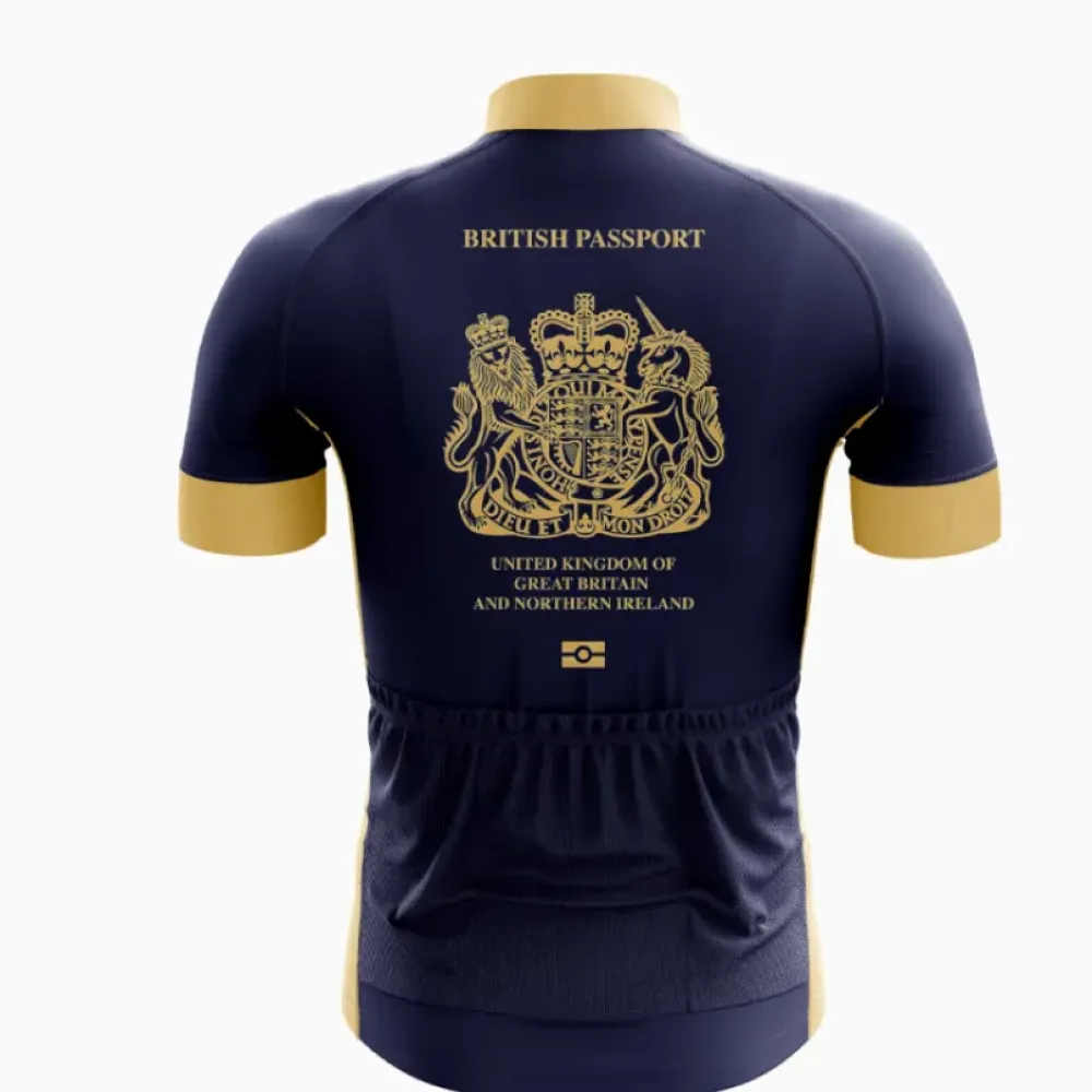 British Passport Cycling Jersey Navy/Gold/Blue