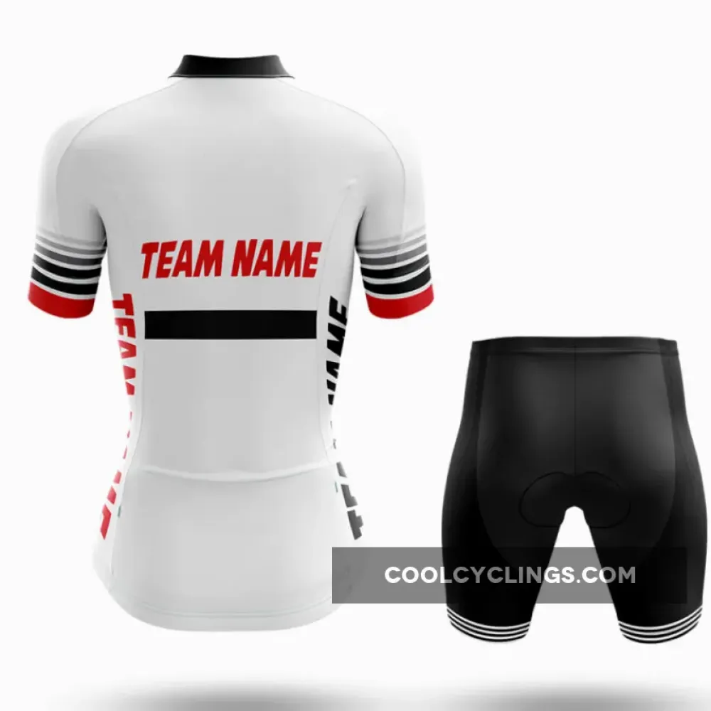 Custom Team Name M26 Women's Cycling Kit White/Red/Black