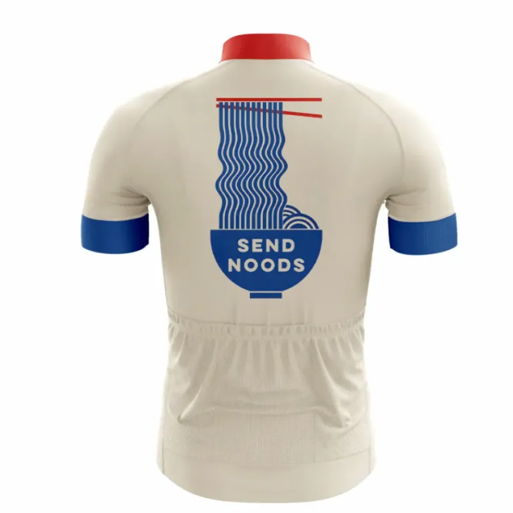 Send Noods Cycling Jersey Noodle Design Blue/Red/Tan