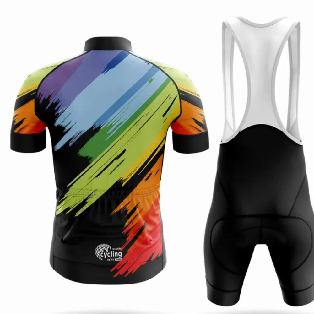 Cycling Jersey Brush Painting Black/Green/Red