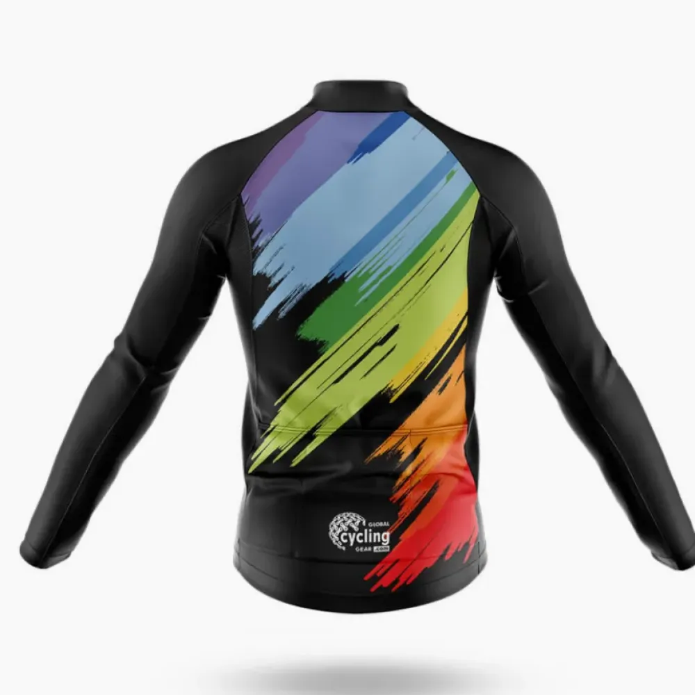 Cycling Jersey Brush Painting Black/Green/Red
