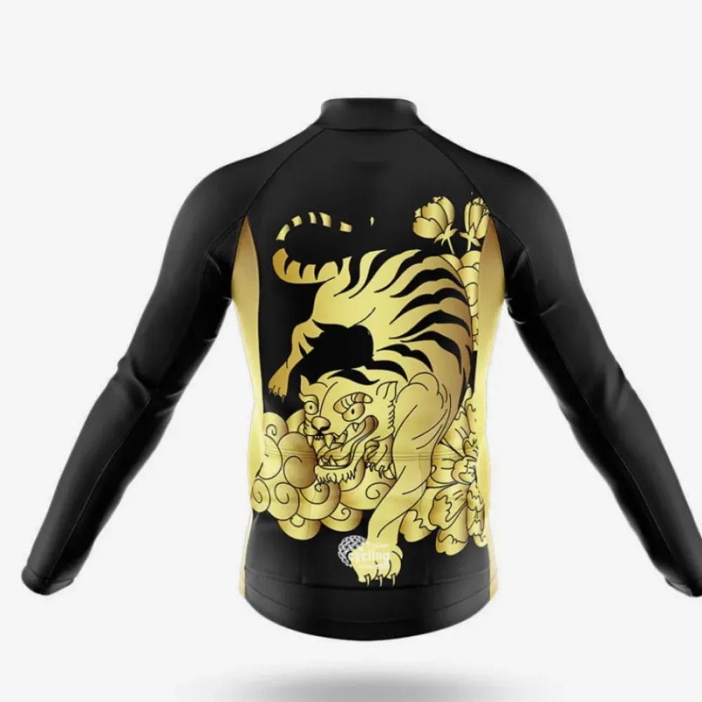 Tiger Long Sleeve Cycling Jersey Ver.3 Golden Black