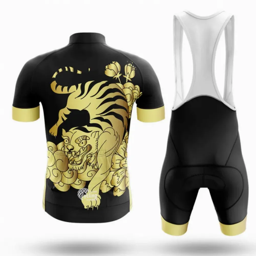 Tiger Long Sleeve Cycling Jersey Ver.3 Golden Black