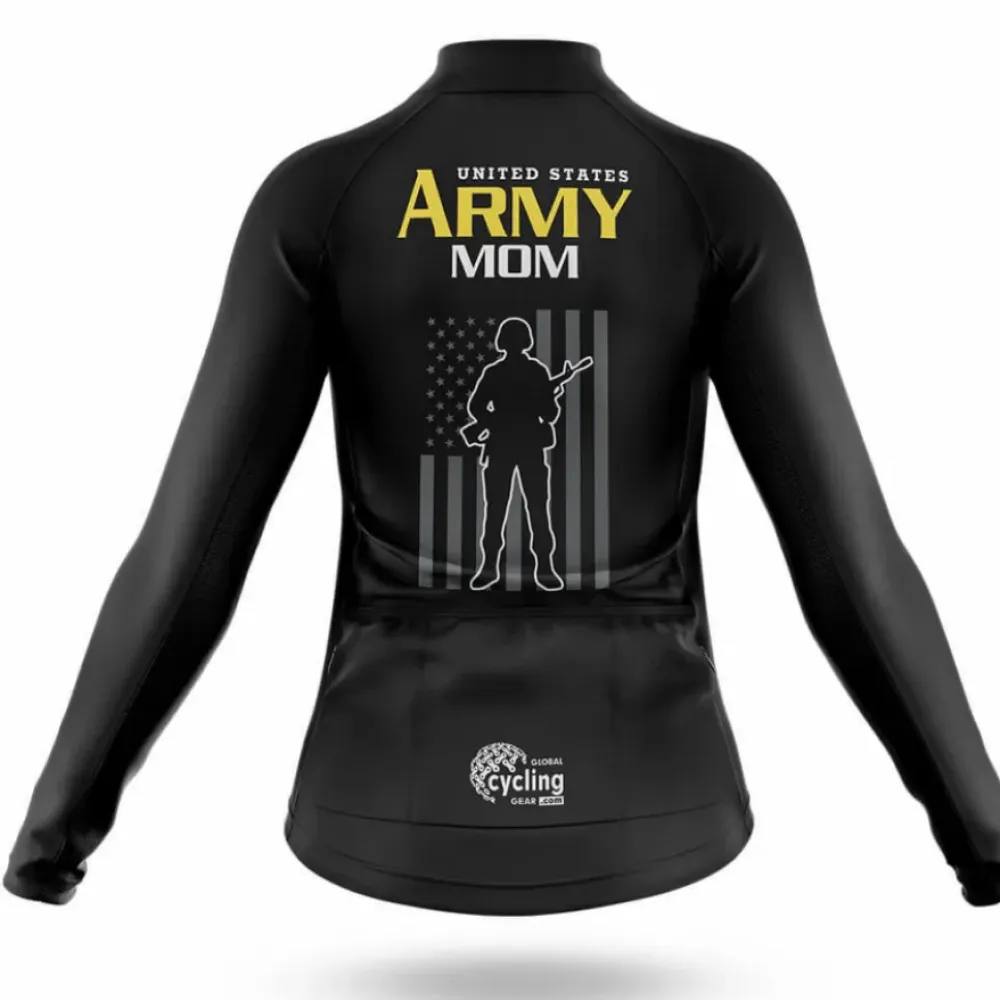 Army Mom Women's Cycling Jersey Black/Yellow/Gray