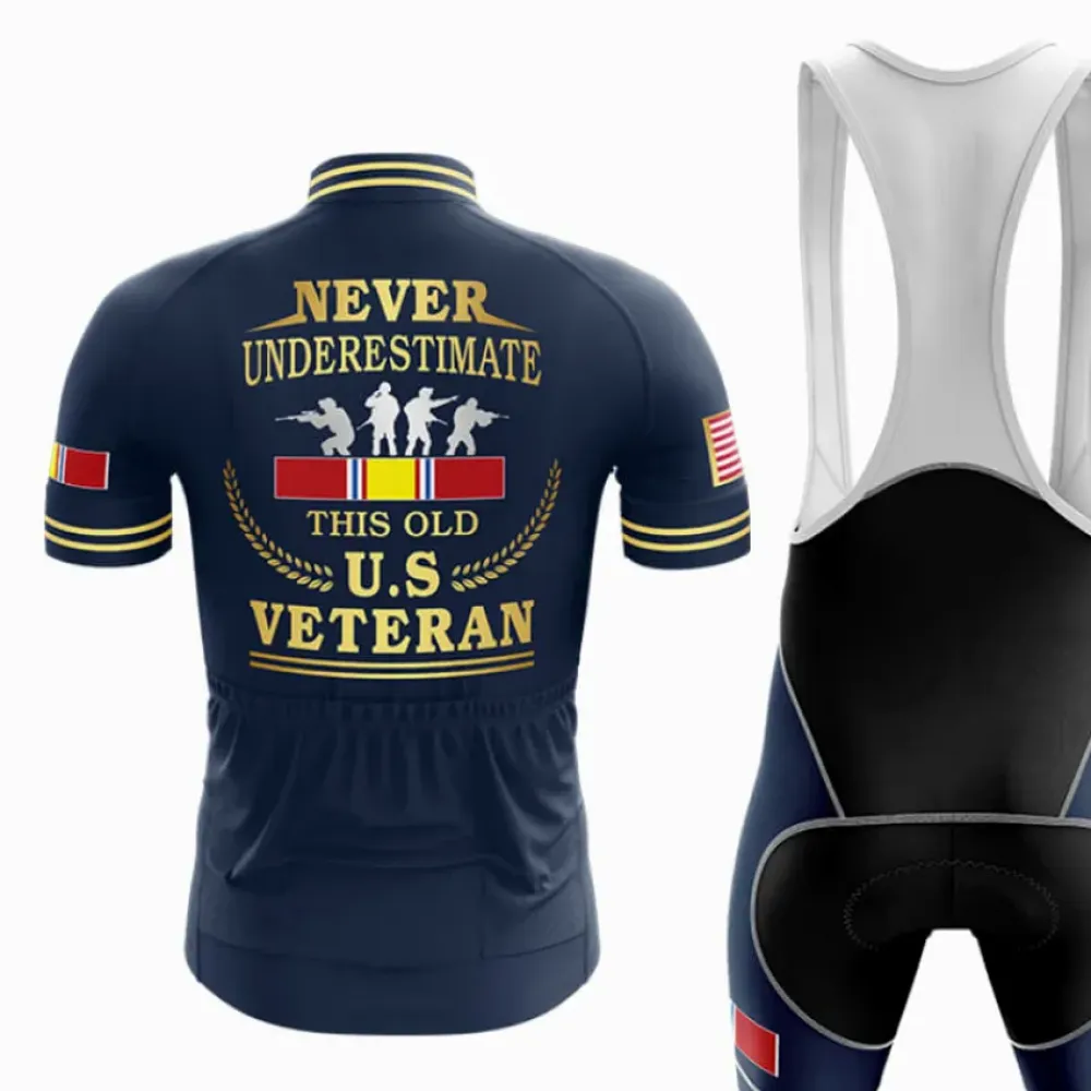 U.S Veteran Cycling Jersey Navy/Gold/Red