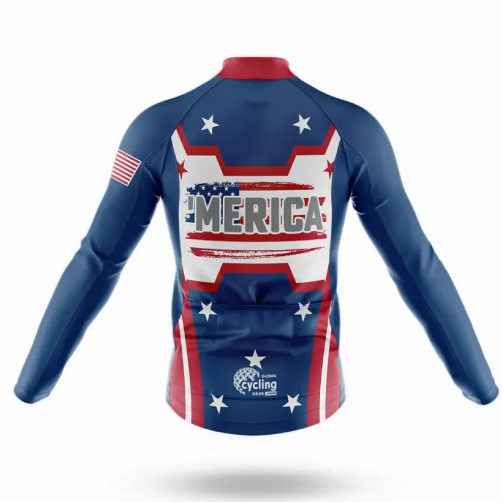 'American Flag Cycling Jersey Merica Blue/Red/White'