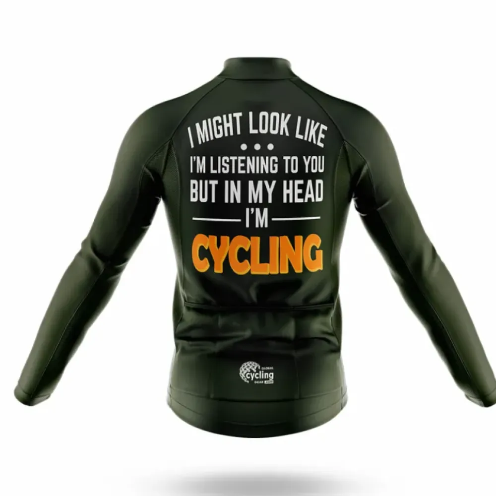 Cycling Jersey I'm Cycling Army Green/Orange/Black
