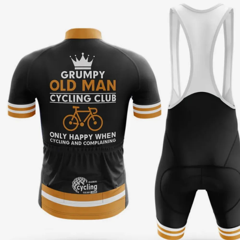 Grumpy Old Man Cycling Club Long Sleeve Black/Gold/White
