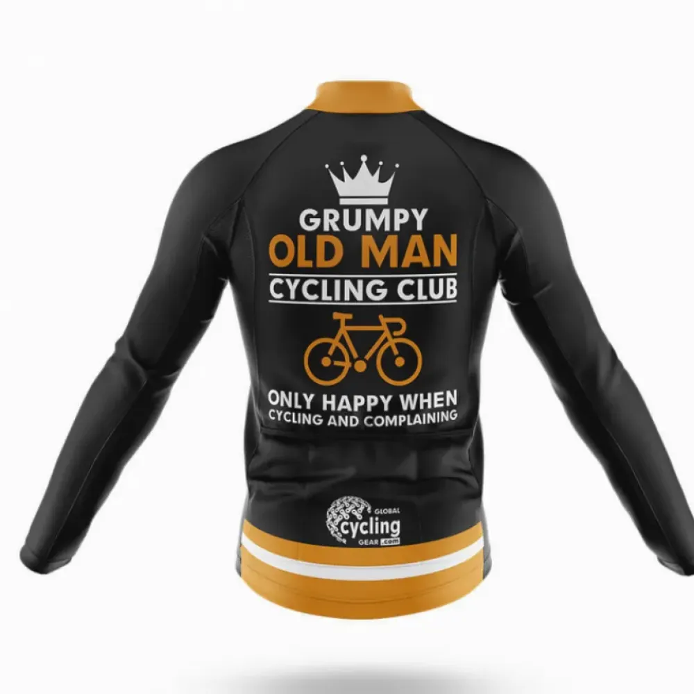 Grumpy Old Man Cycling Club Long Sleeve Black/Gold/White