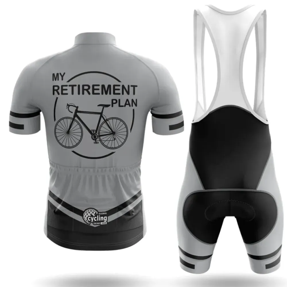 Cycling Kit My Retirement Plan Gray/Black/White