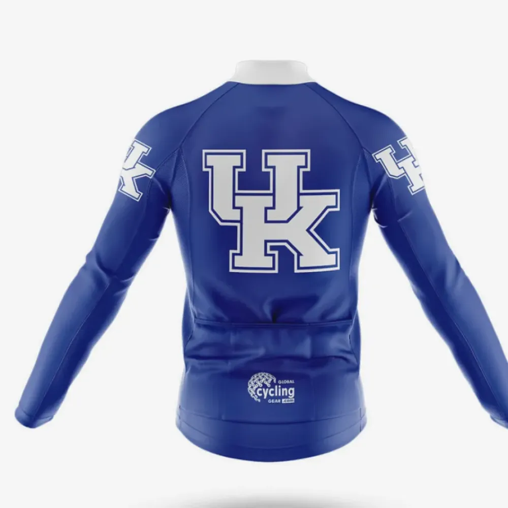 Kentucky Checkerboard Long Sleeve Cycling Jersey Blue/White/Checkered