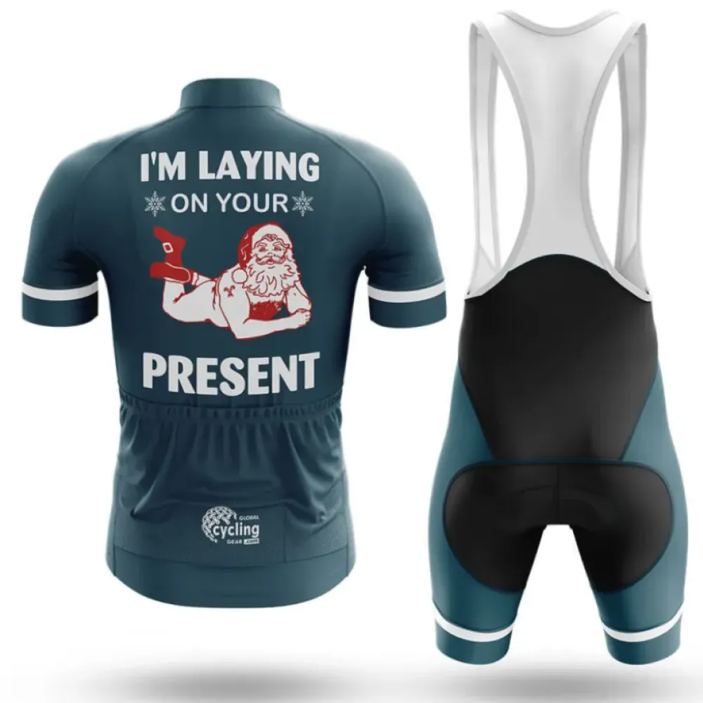 Cycling Bibs Naughty Santa Claus White/Teal/Black