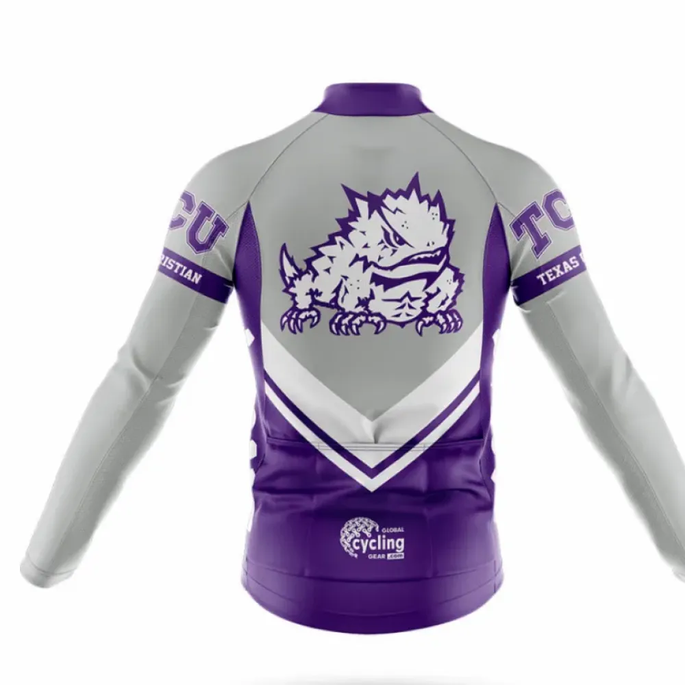 Texas Christian University Cycling Jersey Wildcat Purple/Grey/White