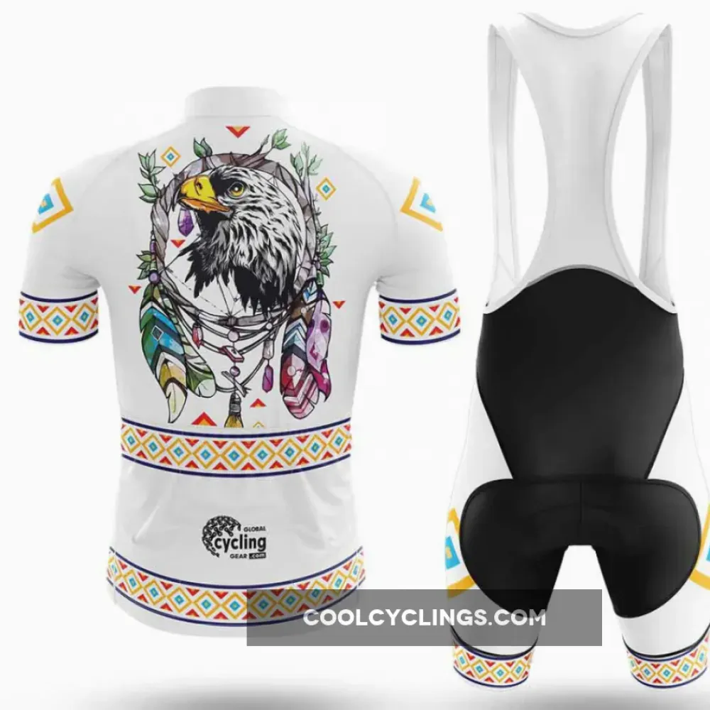 Native Eagle Cycling Bibs Traditional Pattern White/Black/Yellow