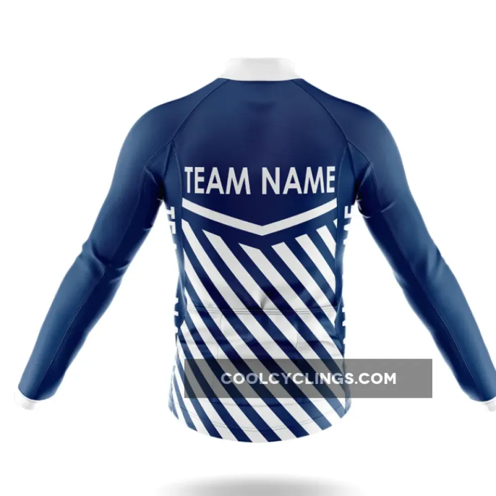 Custom Team Name M3 Navy Cycling Jersey Navy/White/Dark Blue