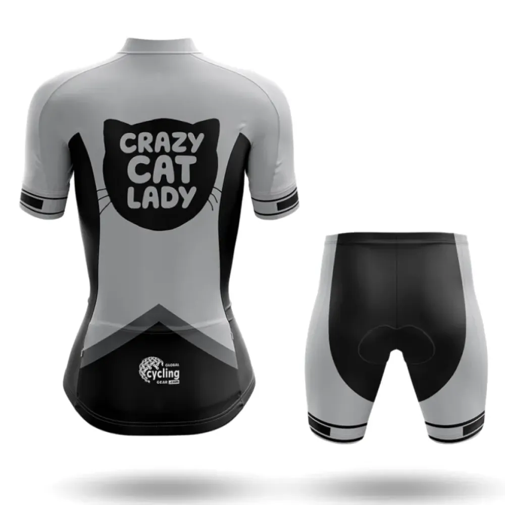 Crazy Cat Lady Cycling Jersey Black/Gray/Silver