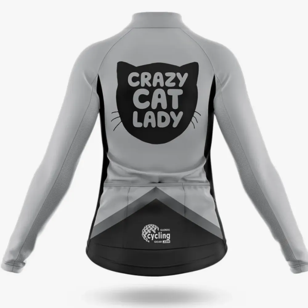 Crazy Cat Lady Cycling Jersey Black/Gray/Silver