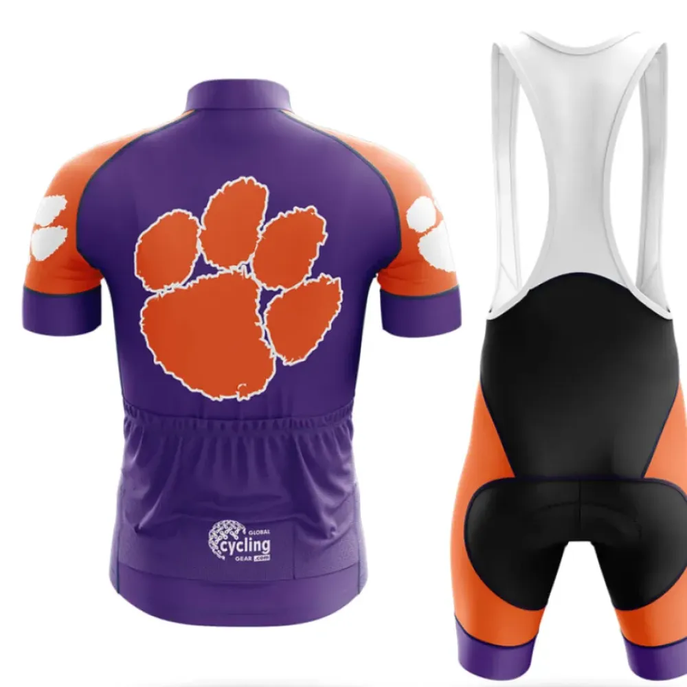 Clemson Tigers Cycling Kit Full Set Purple/Orange/Black
