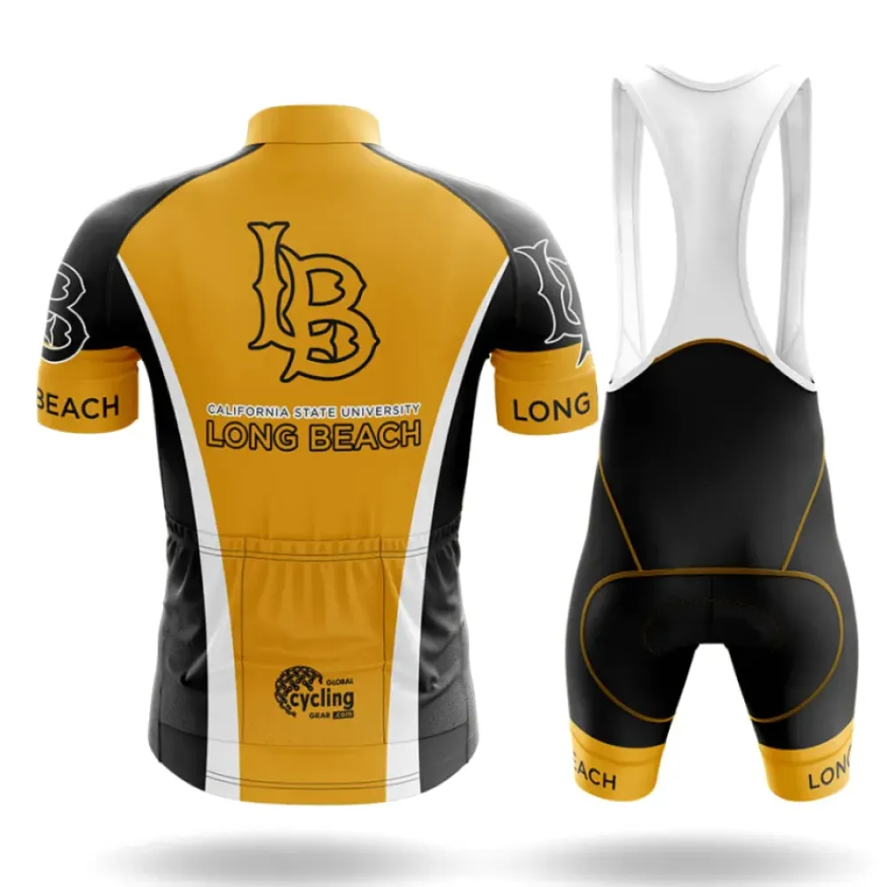 California State University Long Beach Long Sleeve Cycling Jersey Yellow/Black/White