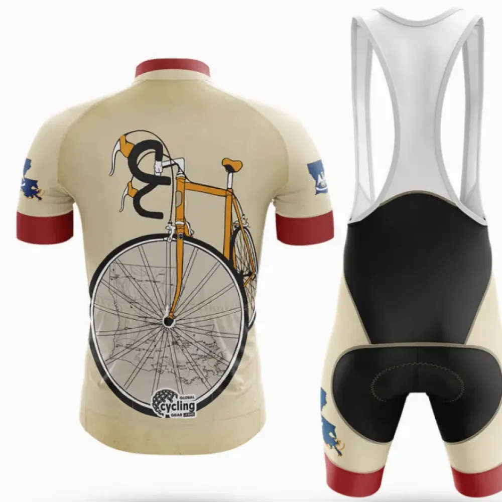 Louisiana Riding Club Cycling Kit Vintage Beige/Red/Black