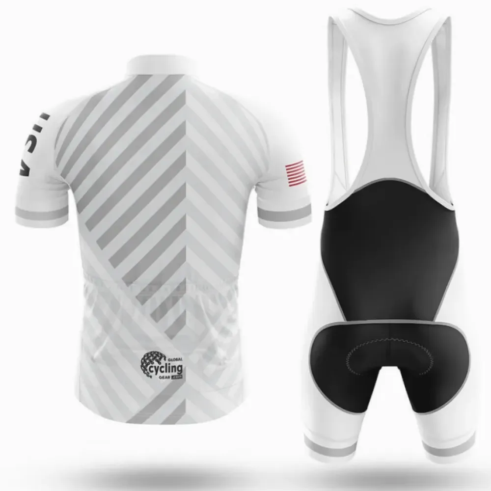 USA S17 Long Sleeve Cycling Jersey White/Grey/Red