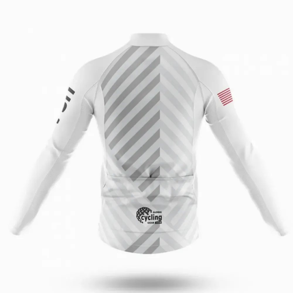 USA S17 Long Sleeve Cycling Jersey White/Grey/Red