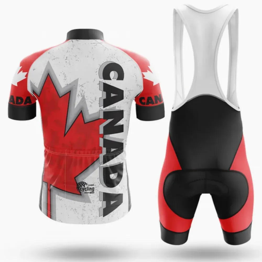 Canada Maple Leaf Cycling Bibs Black/Red/White