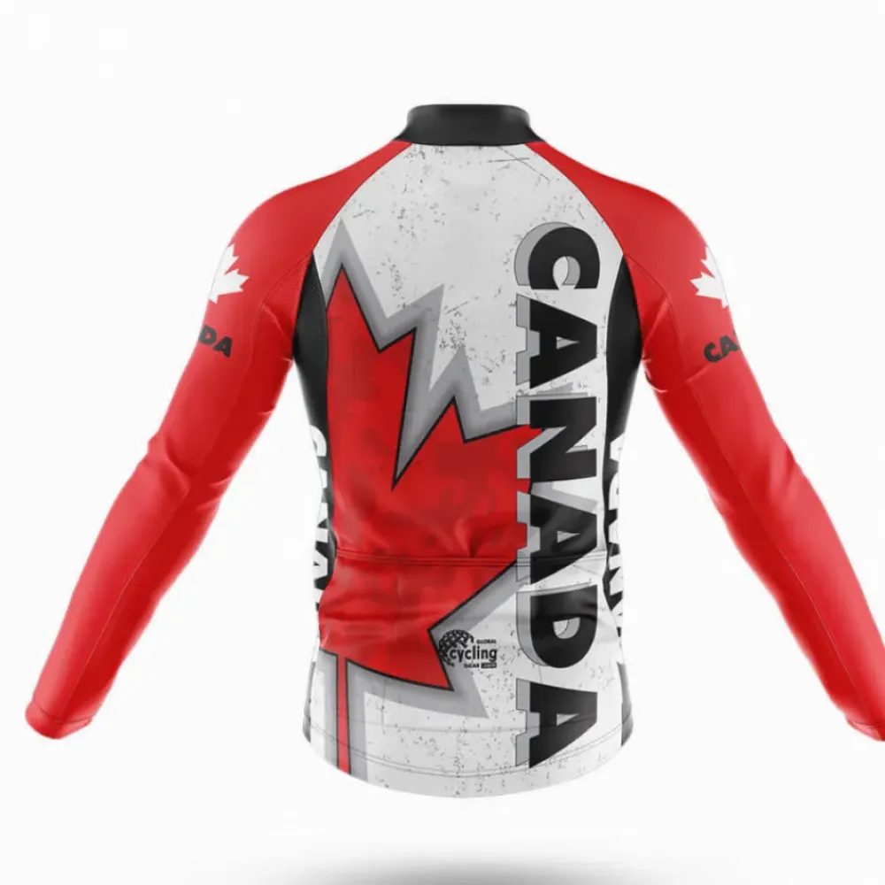Canada Maple Leaf Cycling Bibs Black/Red/White
