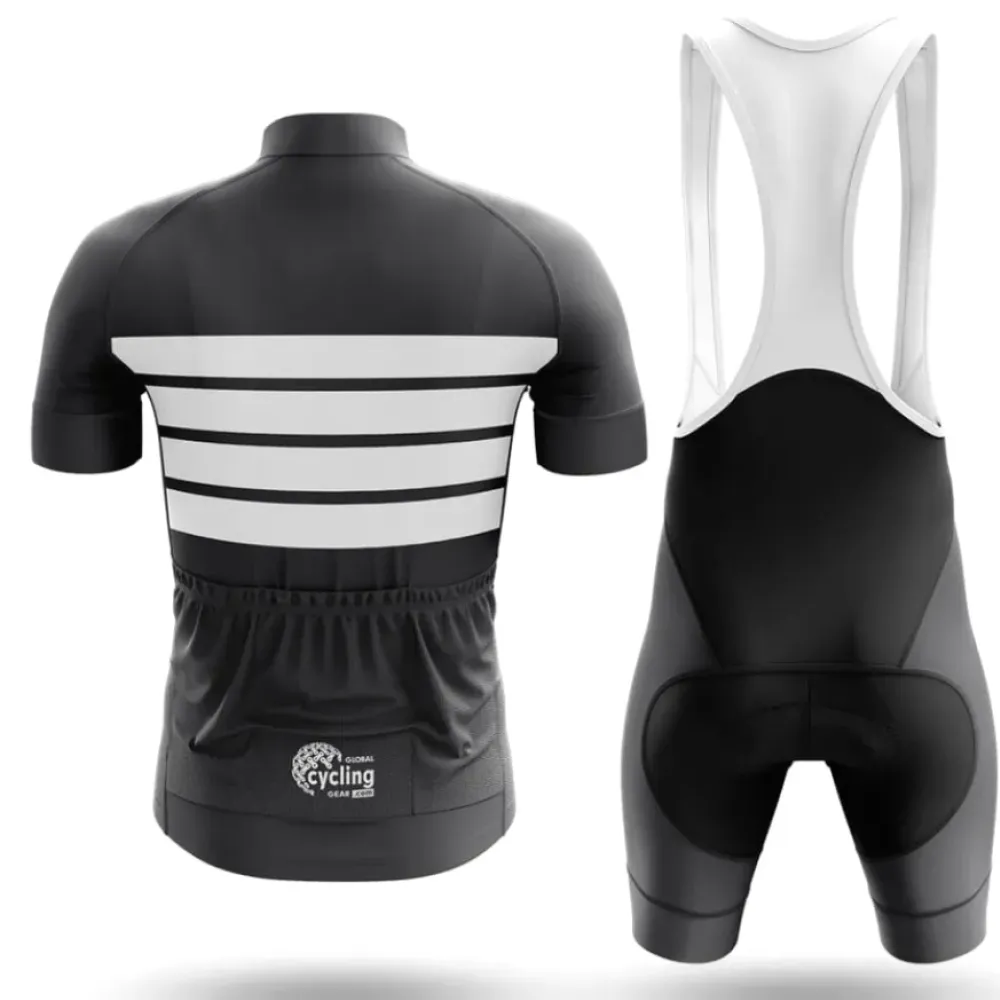 Cycling Bibs Retro Four Stripes Black/White/Grey