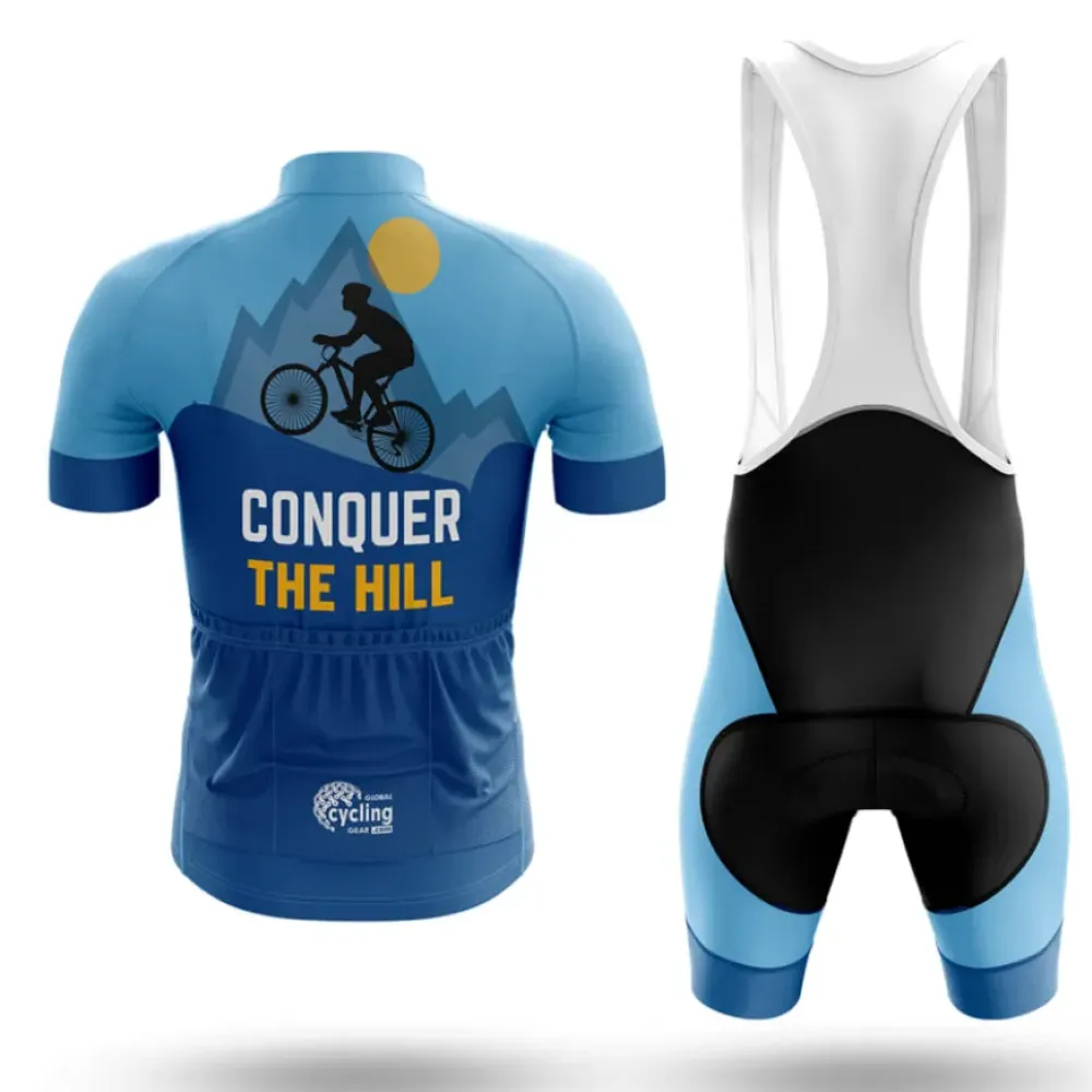 Cycling Jersey Conquer The Hill Blue/Yellow/Gray