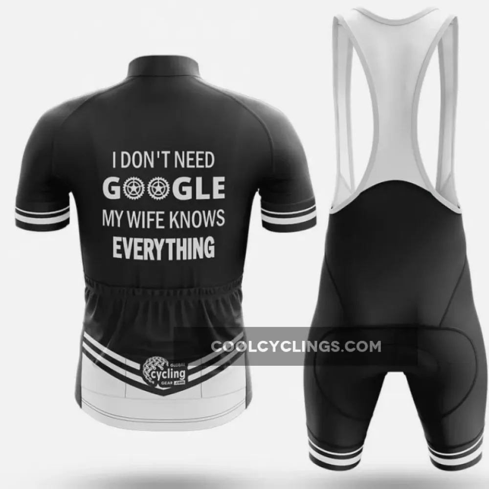 Cycling Kit My Wife Knows Everything Black/White/Grey