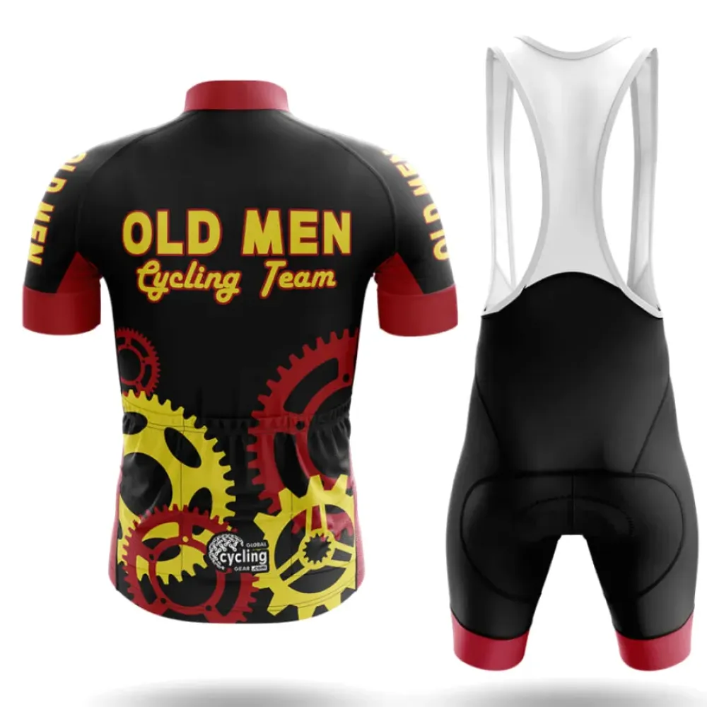 Old Men Cycling Team Vintage Gears Black/Yellow/Red