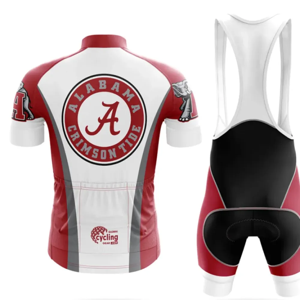 Alabama Crimson Tide Cycling Jersey Red/White/Grey