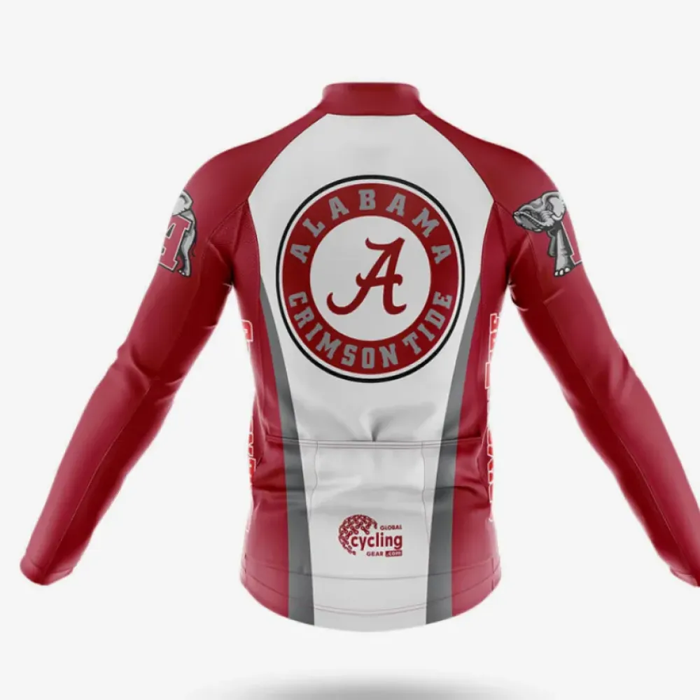 Alabama Crimson Tide Cycling Jersey Red/White/Grey