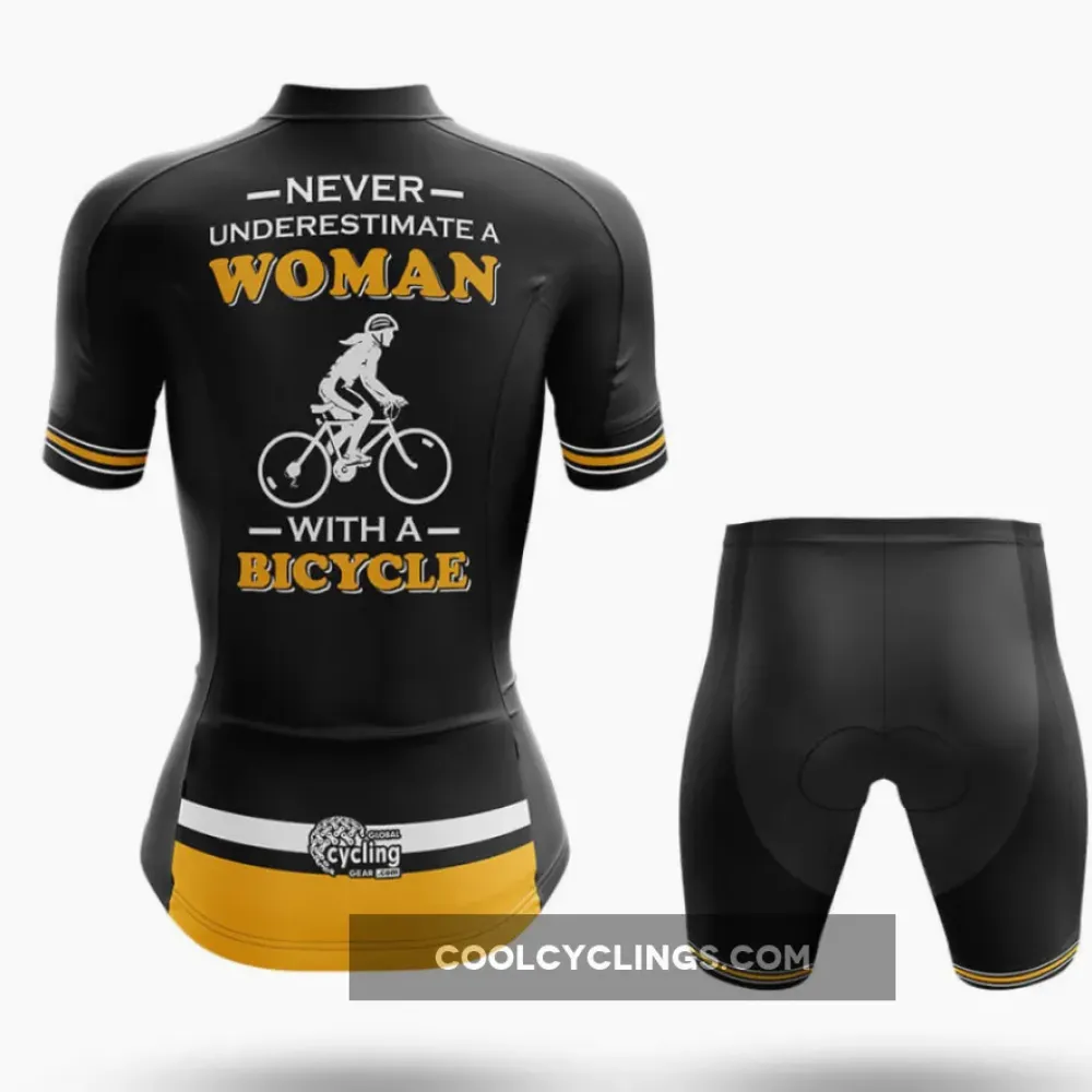 Cycling Kit Full Set Woman V5 Black/Yellow/Gold