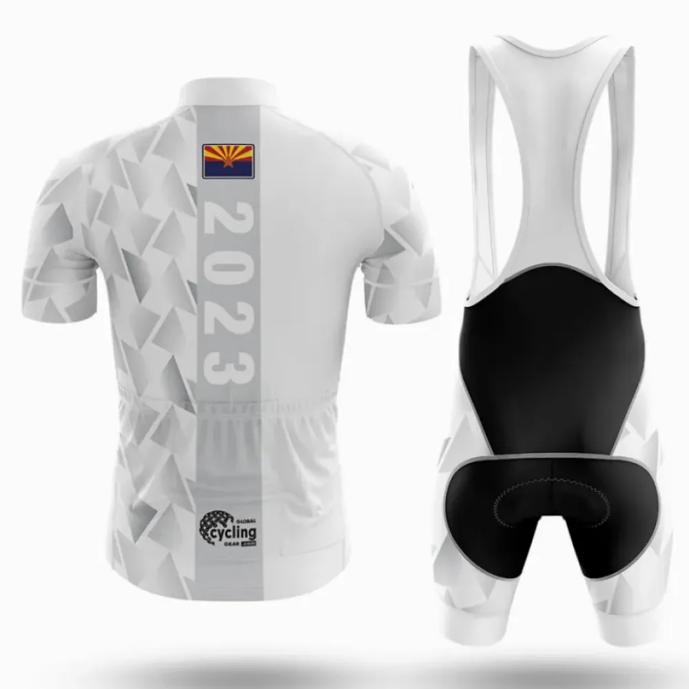 Arizona 2023 V1 Cycling Kit Geometric Triangles White/Black/Silver