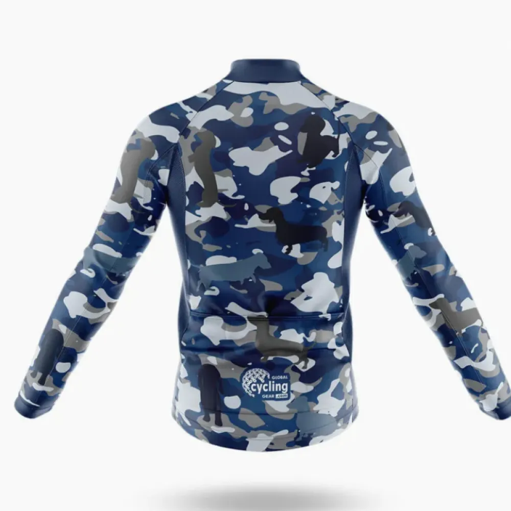 Cycling Bibs Camo Dachshund Navy/Blue/Grey