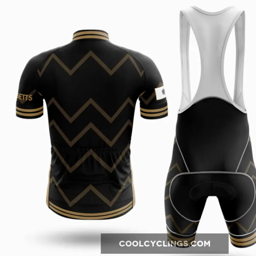 Massachusetts V17 Cycling Jersey Black/Gold/White