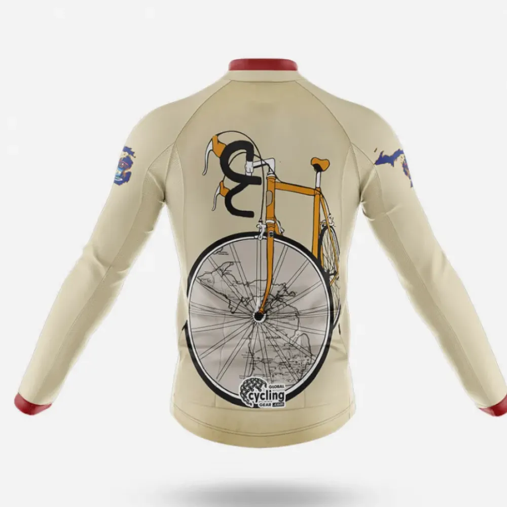 Michigan Riding Club Vintage Bicycle Cream/Red/Beige