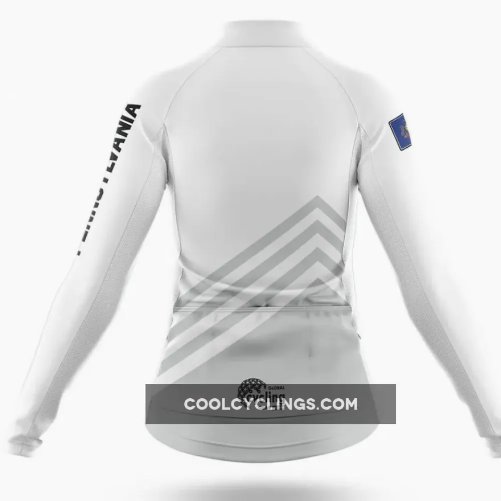 Pennsylvania S4 White Cycling Jersey White/Gray/Purple