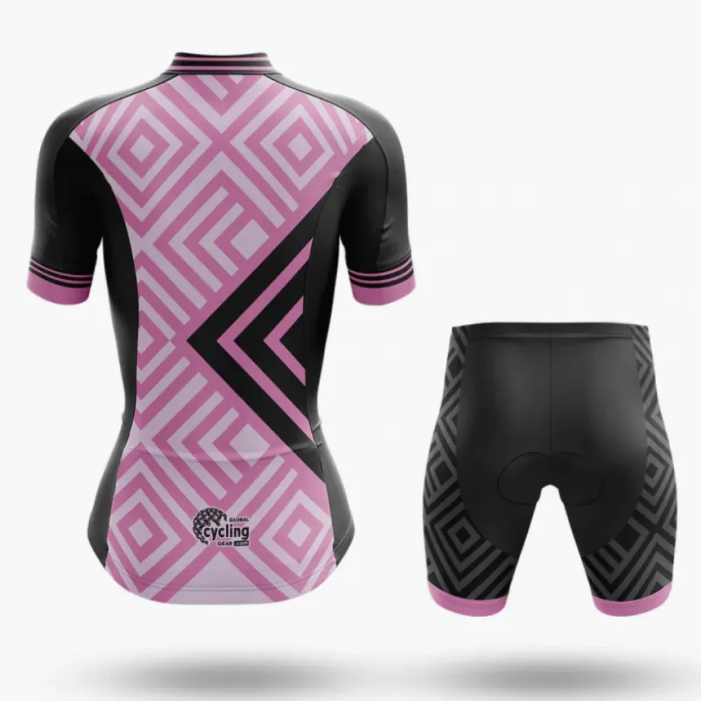 Pink Stripes Cycling Shorts Black/Purple/Gray